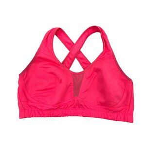 Saucony Womens Curve Crusader Athletic Sport Bra Size 38C Hot Pink Crossback